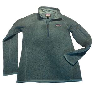 PATAGONIA Better Sweater 1/4 Zip Green Pullover Size XS